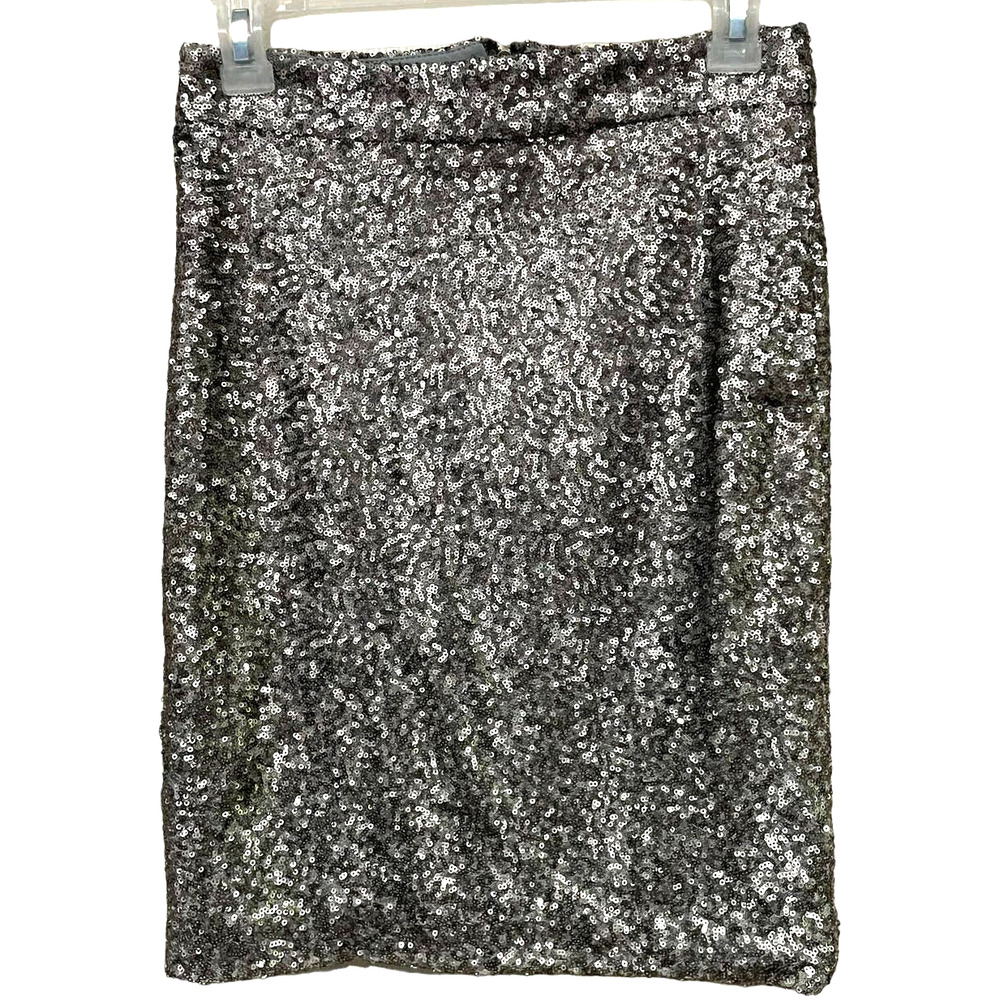 Potter's Pot Silver Sequin sz M Womens Mini Skirt